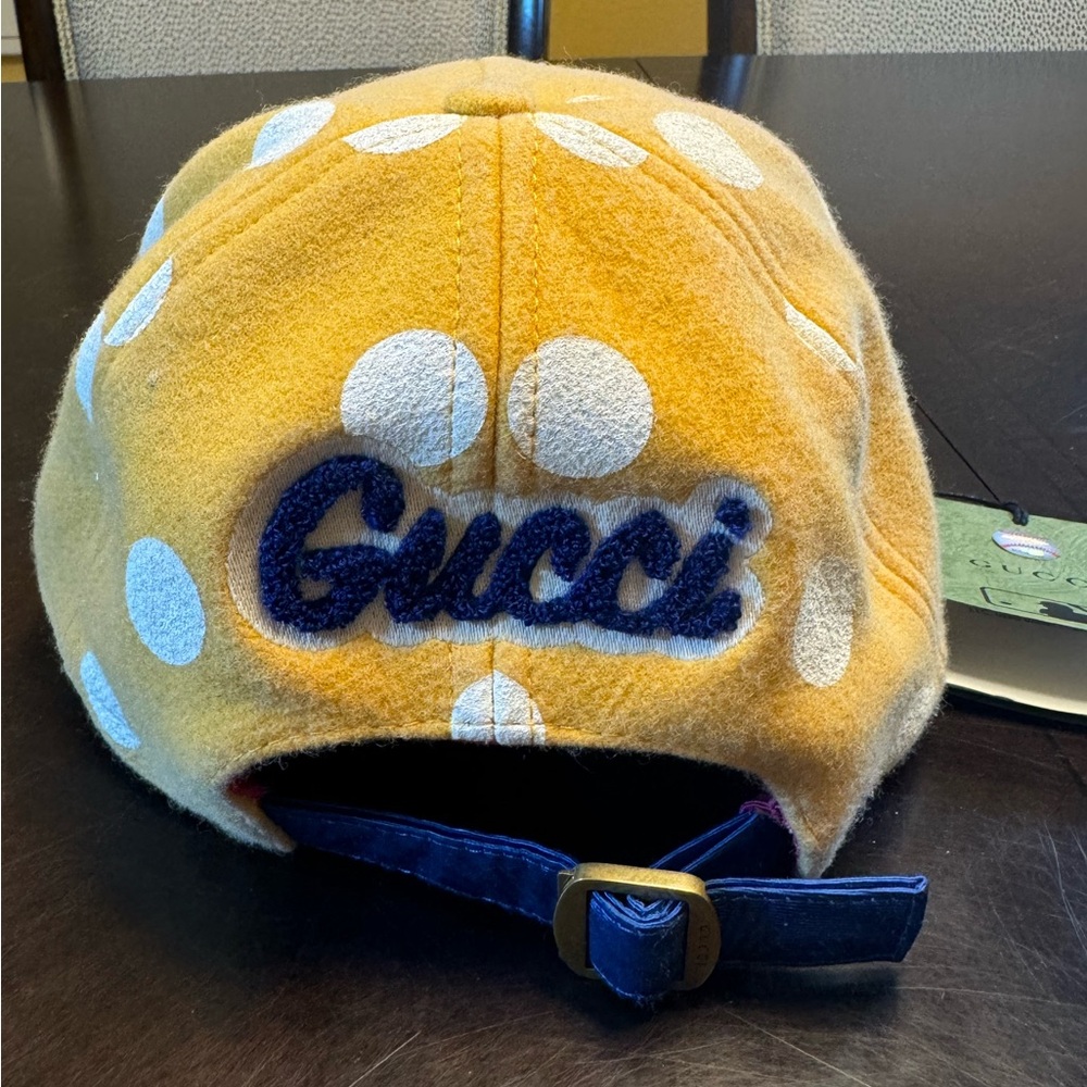 New Authentic Gucci Logo Polka Dot Baseball Hat Size M - Picture 7 of 14
